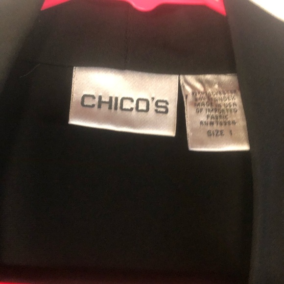 Chico’s Black Open Front Cardigan Ruched Sides Size 1 Small - Picture 3 of 4